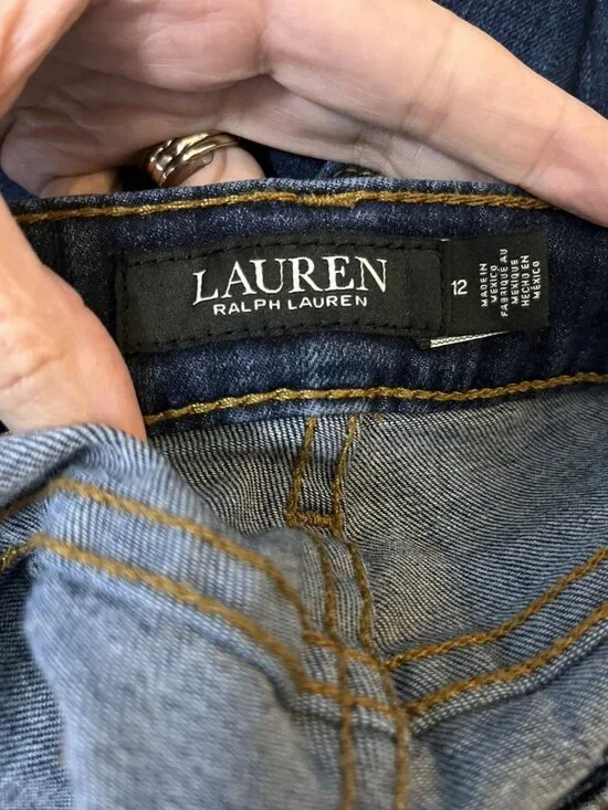 Lauren By Ralph Lauren Jeans Women’s Size 12 Premier Straight Dark Wash High Ris - Picture 8 of 12